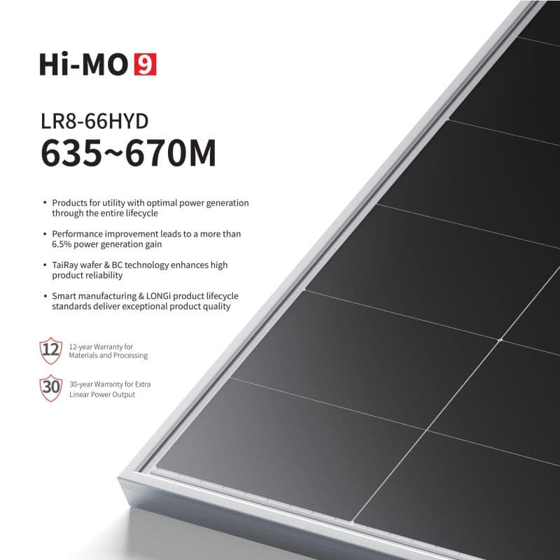 LONGi Hi-MO 9 LR8-66HYD photovoltaic module